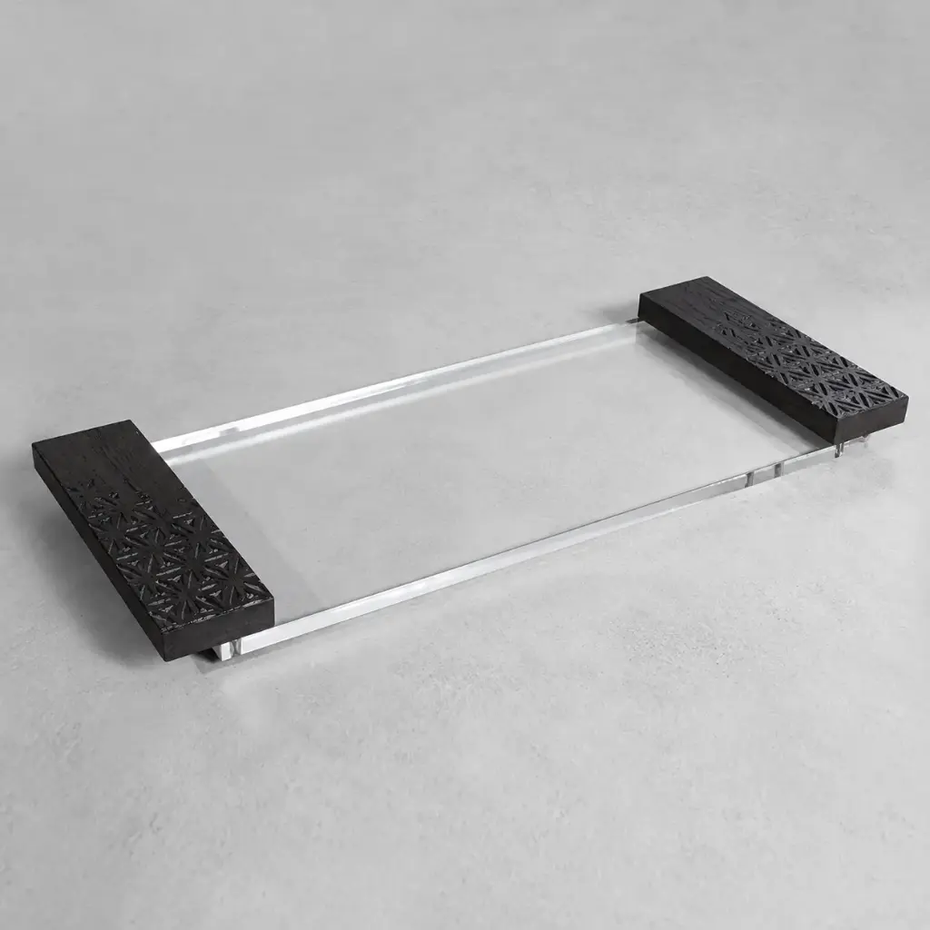MILOS TRAY (ENGRAVED WOOD HANDLES)