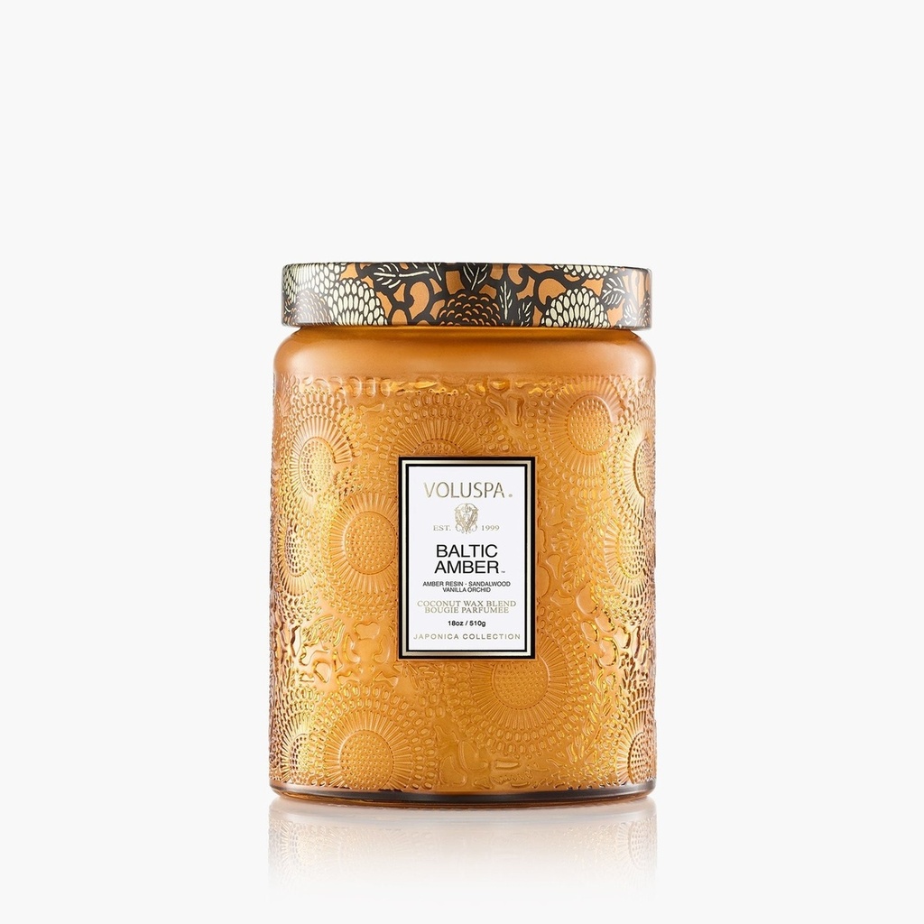 BALTIC AMBER LARGE GLASS JAR CANDLE