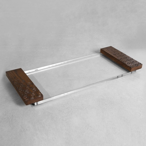 MILOS TRAY (ENGRAVED WOOD HANDLES)
