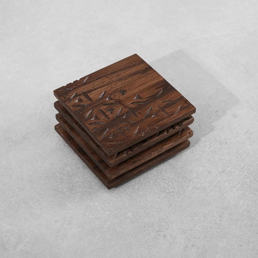 [AP022] ENGRAVED WOOD COASTERS (SET OF 4)