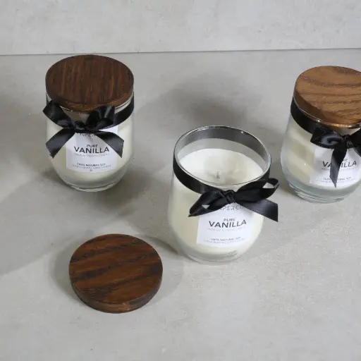 SMALL CANDLE ENGRAVED WOOD COVER