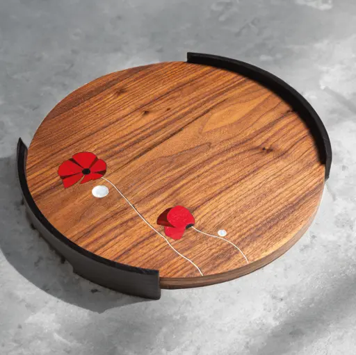 [XK020] RED POPPY TRAY